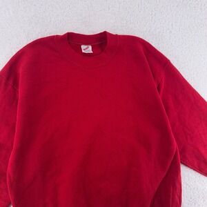 vintage 90s BLANK RED JERZEES CREWNECK SWEATSHIRT LARGE